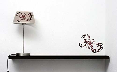 Scorpion Stencil – Plantilla de pared reutilizable de insectos tribales – Uso en proyectos de papel, álbumes de recortes, paredes de suelos, muebles, vidrio, madera, etc. large