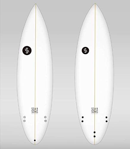 Sea & Sons Shooter 6'2"-Volumen31.81 litros Tabla De Surf, Unisex Adulto, Blanco, 18 3/4 X 2 5/8-Volumen31.81 litros