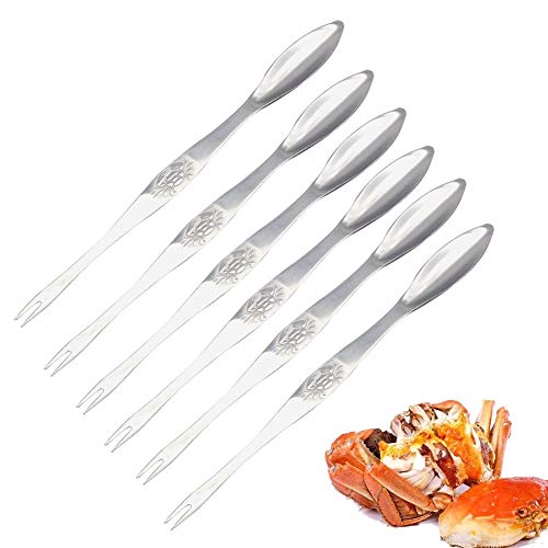 Seafood Forks Picks, cangrejo y langosta recogiendo herramientas paquete de acero inoxidable de 6