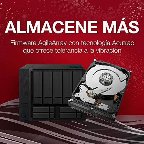 Seagate IronWolf, 2TB, NAS, Disco duro interno, HDD, CMR 3,5" SATA 6 Gb/s, 7200 r.p.m., caché de 256 MB para almacenamiento conectado a red RAID (ST2000VN004)