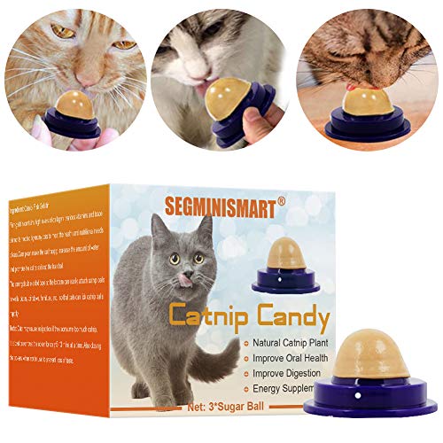 SEGMINISMART Bocadillos saludables para Gatos,Gato Snacks azúcar,Catnip Sugar Candy,Juguetes para Gatito Gatos Alimentos para Mascotas Ayuda Digestión