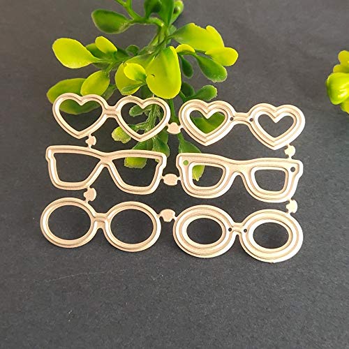 Seis tipos de gafas y accesorios de montura de gafas Corte de metal Molde álbum de recortes Álbum de bricolaje Plantilla de tarjeta Tecnología de papel