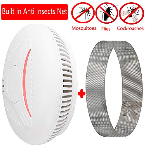 Semoss 2 Piezas Detector de Humo Inteligente y Alarma contra Incendios Batería de 10 Años con Red Anti Insectos,Certificación CE EN14604,Grande Botón de Test,Auto Control,85dB Sonido