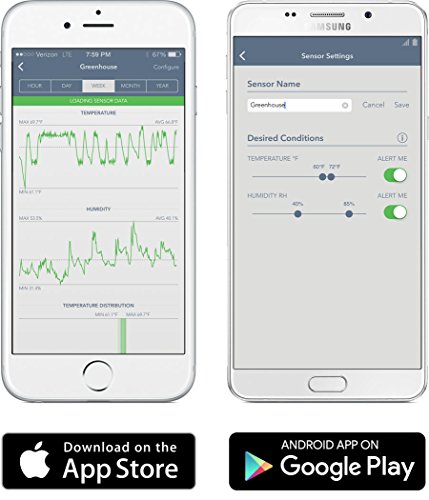 SensorPush Termómetro/Higrómetro Inalámbrico iPhone/Android – Sensor Inteligente de Humedad y Temperatura con Alarmas. ¡Aplicación Disponible en español!