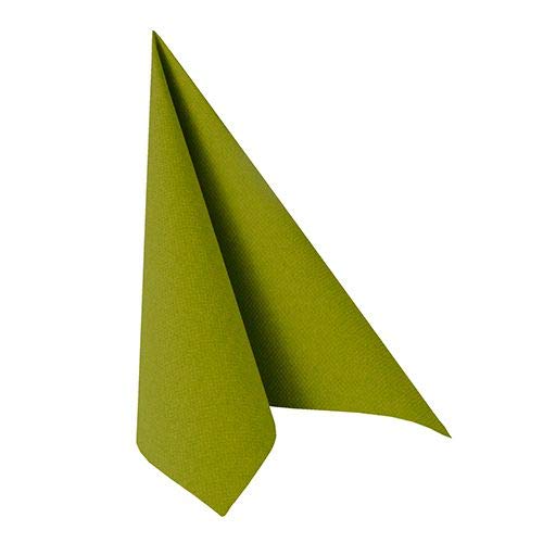 Servilleta de Papel Aspecto Tela Color Verde Oliva "Royal Collection" Pliegue 1/4 33x33 cm 50 Unidades - PAPSTAR