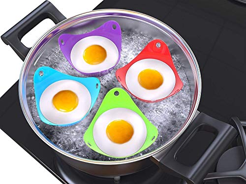 Set de 8 Molde Huevo - Silicona para Huevos Escalfados Cocidos - Molde para Hervir Huevos – Recipiente Escalfador, Silicona Calidad Premium – Sin BPA- Aprobados por la FDA