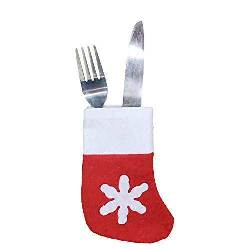 Set de fundas decorativas para cubiertos con diseño navideño, ideal para hogar, restaurante y comedor, 8 piezas