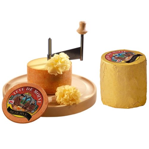 Set de pasteles de queso 1 barra de ca 800 G Tete de Moine queso cabeza de monje reserva 250 G Fig mostaza 100 G Suiza hojaldre-Stängli