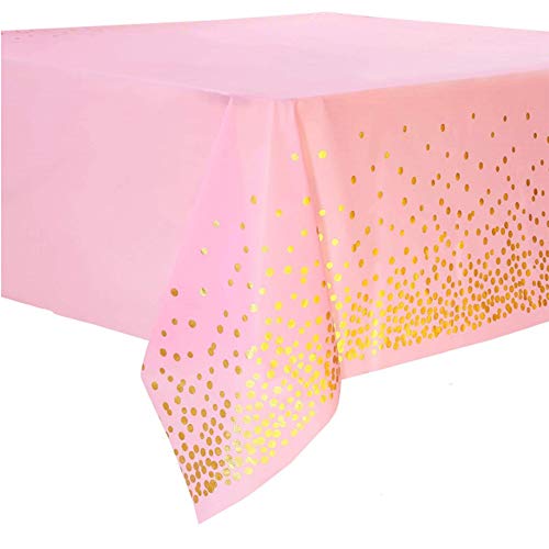 Seully 2 Piezas Mantel Desechable para Banquetes,Mantel Rosa para Banquetes,Manteles para Fiestas de Bodas de Cumpleaños,Decoraciones de Aniversario para Fiestas Interiores o Exteriores,54"x 108"