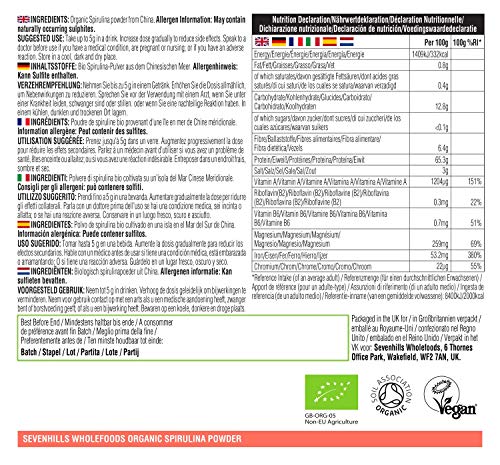 Sevenhills Wholefoods Espirulina En Polvo Orgánico 1kg