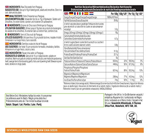 Sevenhills Wholefoods Semillas de Chia Crudo 4kg