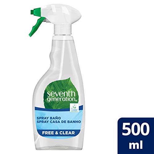 Seventh Generation Free & Clear- Spray para Baño, 0% Cloro y Fragancias, 3 Recipientes de 500 ml, Total: 1500 ml