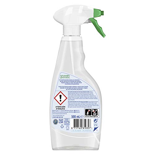 Seventh Generation Free & Clear- Spray para Baño, 0% Cloro y Fragancias, 3 Recipientes de 500 ml, Total: 1500 ml