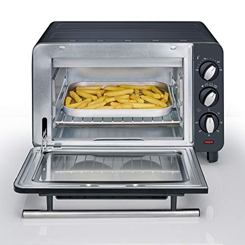 Severin TO 2064 Horno tostador, 1200 W, 14 litros, Negro y plata