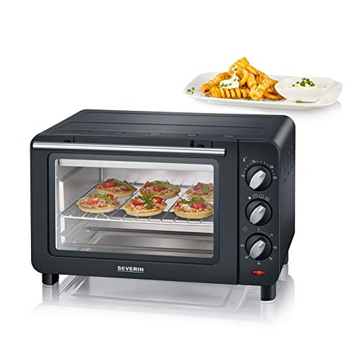 Severin TO 2064 Horno tostador, 1200 W, 14 litros, Negro y plata