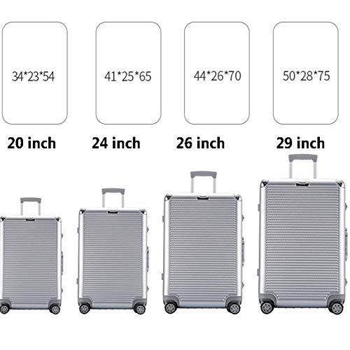 SFBBBO Maletas Maleta de Viaje rígida de Aluminio con Ruedas Bolsas de Viaje Super Fashion Spinner Trolley Bolsa de Equipaje 24"Titanio