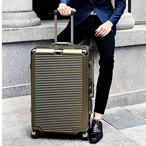 SFBBBO Maletas Maleta de Viaje rígida de Aluminio con Ruedas Bolsas de Viaje Super Fashion Spinner Trolley Bolsa de Equipaje 24"Titanio