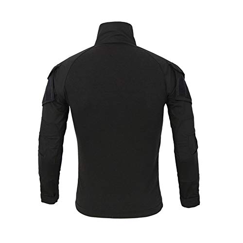 SFYZY Camisa de Manga Larga táctica de Entrenamiento Militar Delgada para Hombres 1/4 Camisa de Camuflaje con Cremallera Delantera Traje de Entrenamiento de Combate al Aire Libre Chaqueta elástica