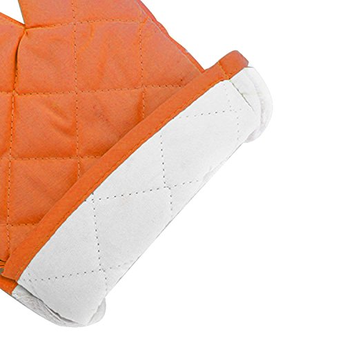 SGerste 1 par de Guantes de Cocina para Hornear Guantes de algodón para microondas y Horno Resistente al Calor, Color Naranja