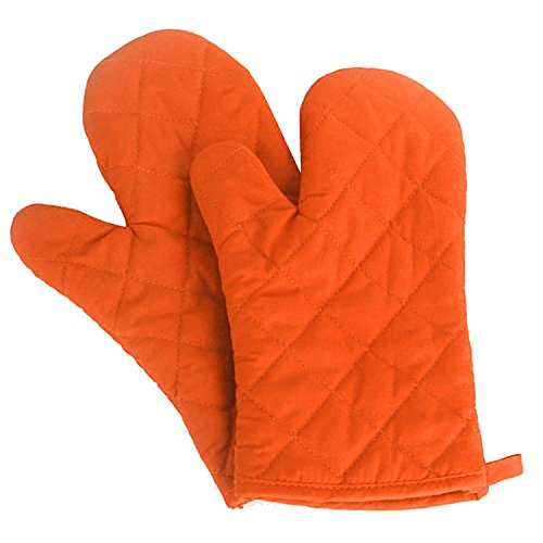 SGerste 1 par de Guantes de Cocina para Hornear Guantes de algodón para microondas y Horno Resistente al Calor, Color Naranja