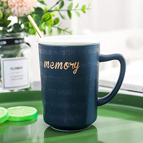 SGZBY Alivio De La Taza Dibujo En Inglés Taza De Cerámica Dorada Estudiantes Masculinos Y Femeninos Taza De Café con Leche Taza De Regalo Creativa