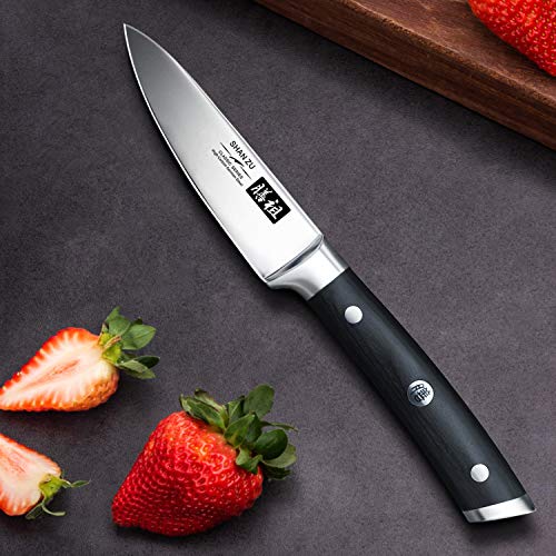 SHAN ZU Cuchillo para Fruta y Cuchillo de Oficina Cuchillo para Pelar Cuchillo para Fruta Cuchillo de Cocina de Acero Inoxidable de 9,5 cm - Classic Serie