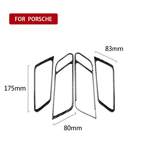 Shangjunol Reemplazo para Porsche Macan 4pcs Set Cubierta Panel/Puerta Mango del Bastidor Piezas de Fibra de Carbono Protector Auto