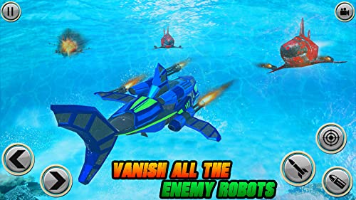 Shark Robot Shooting Attack Juego de disparos de robots