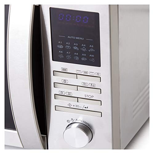 Sharp R-822STWE Encimera - Microondas (Encimera, Microondas combinado, 25 L, 900 W, Botones, Giratorio, Acero inoxidable)