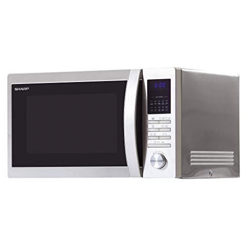 Sharp R-822STWE Encimera - Microondas (Encimera, Microondas combinado, 25 L, 900 W, Botones, Giratorio, Acero inoxidable)