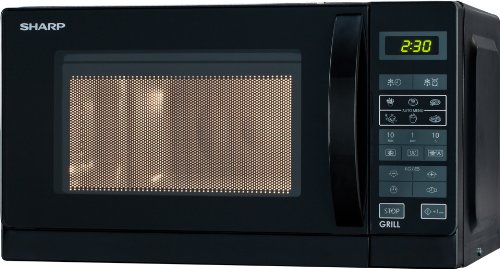 Sharp R642INW Microondas con grill, 20 l, Negro