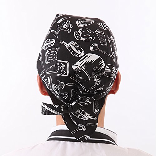 Sharplace 3pcs Gorras de Chef Panaderos Restauración Bandana Elásticas Unisex Headwrap Bandana Cocina - Multicolor, Único