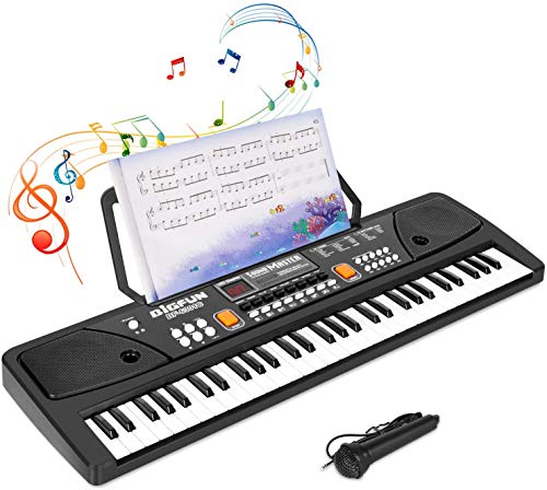 Shayson Tastiera Musicali, Pianoforte per Bambini 61 Tasti Multifunzione Tastiera Elettronica con Microfono Giocattolo Educativo per Bambini Regalo Regalo