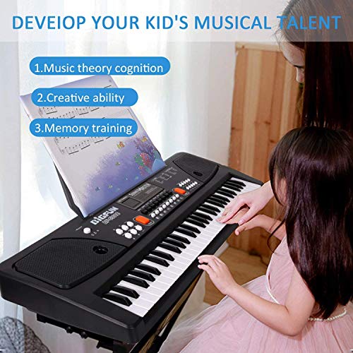 Shayson Tastiera Musicali, Pianoforte per Bambini 61 Tasti Multifunzione Tastiera Elettronica con Microfono Giocattolo Educativo per Bambini Regalo Regalo