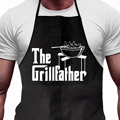 Shirtoo - Delantal para barbacoa The Grillfather - divertido regalo para hombres y amantes de la barbacoa