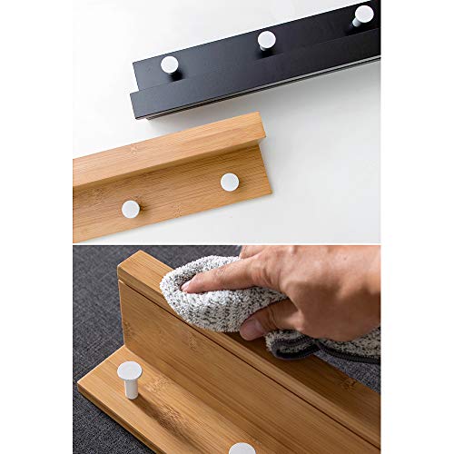 SHPEHP Perchero, Estante de Entrada de Estilo rústico de Madera Antigua montado en la Pared con 2-5 Ganchos rústicos, Madera de Pino Macizo. Toque Entrada, Cocina, baño y más-A-M