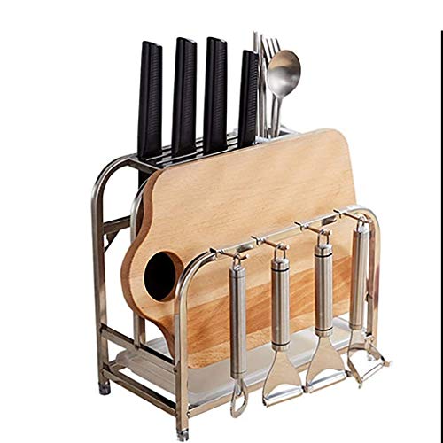 SHUUY Acero Inoxidable Utensilios de Cocina de Almacenamiento y Secado Escurridor Rack, Cocina Utensilio for cocinar Soporte for Cuchillos, Cuchara, Tabla de Cortar, Palillos, Platos y Cubiertos