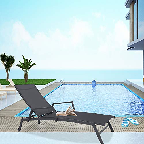 Sigtua Tumbona de Jardin Exterior Respaldo Ajustable, Mueble de exterio para Jardín,Terraza，Balcón, Playa, Piscina, Sillón Tumbona 197 * 72 * 99cm