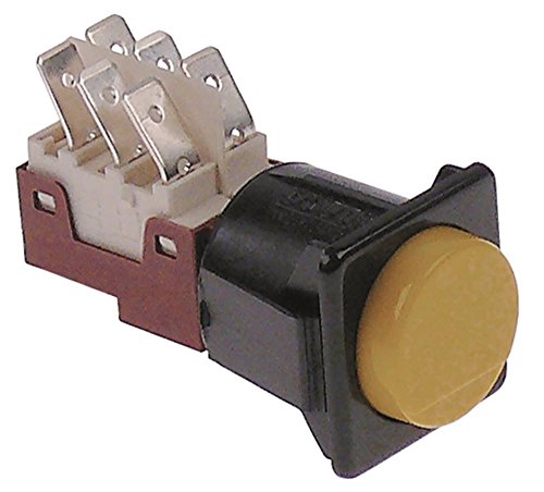 Silanos - Interruptor de presión para lavavajillas Rubinia 250 V 2CO color amarillo Dimensiones 28,5 x 28,5 mm Conector plano 6,3 mm 2 pines 16 A IP40