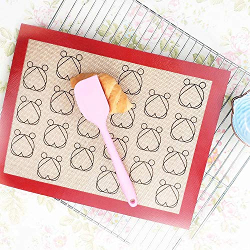 Silicona para Hornear, Baking Mat 25 x 32 cm, 100% Food Grade Silicone Non Stick Non Slip para Hacer Pizza Tarta Salud y Protección del Medio Ambiente No BPA