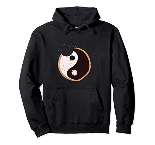 Símbolo de Yin y Yang Gráfico de galleta en blanco y negro Sudadera con Capucha