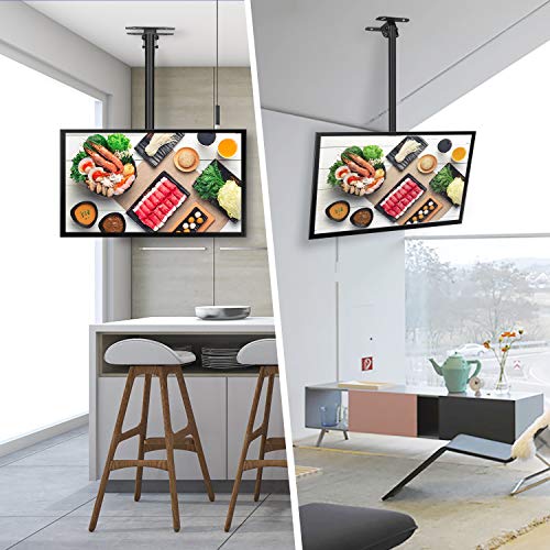 SIMBR Soporte TV de Techo con Altura Ajustable Soporte para Televisión con Pantalla LED/LCD/Plasma de 22-75 '' Carga Máxima 50kg, VESA Máxima 600×400 Inclinable y Giratorio