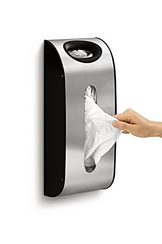 simplehuman, dispensador de bolsas de pared, acero inoxidable cepillado