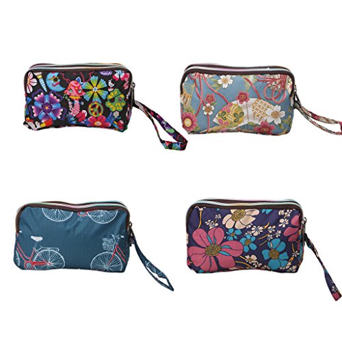 SimpleLife Bolso de Las Mujeres del Bolso del Wristlet Bolso Impermeable de la Cartera, multifunción 3 Cremallera Organizador portátil Monedero Bolsa de teléfono Clave de Efectivo