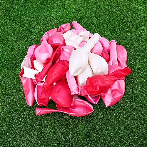 SIMUER 300PCS Globos mágicos de látex con Bomba Bodas Cumpleaños Payasos Decoraciones para Fiestas Blanco Rosa Rojo