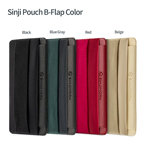 Sinjimoru - Sinji Pouch B-Flap - Tarjetero para teléfono móvil con asa para un Mejor Agarre, Mini Cartera Inteligente con pestaña de Cierre. para iPhone y Android. Color Beige