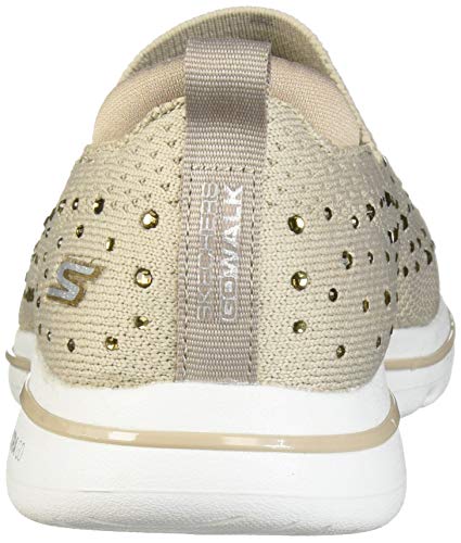 Skechers Go Walk 5-Limelight, Zapatillas sin Cordones para Mujer, Beige (Taupe Textile/Trim TPE), 39 EU