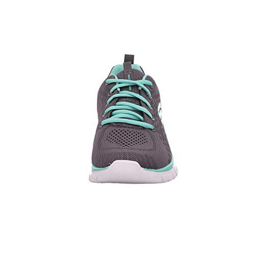 Skechers Women 12615 Low-Top Trainers, Grey (Charcoal Mesh/Green Trim Ccgr), 6 UK (39 EU)