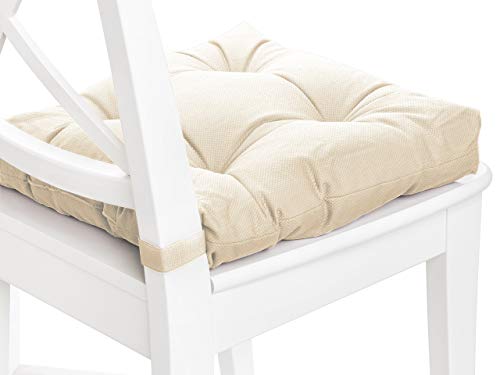 sleepling 190200 Conjunto de 4 Cojines para Silla, Dimensiones: 40 (Delante) / 35 (detrás) x 38 x 8 cm, Beige