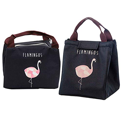 SLOSH 2 Bolsa Termica Comida Trabajo Almuerzo Porta Alimentos Infantil Niños Oficina Bolsa Calor Hombres Mujer (Negro 2pcs)